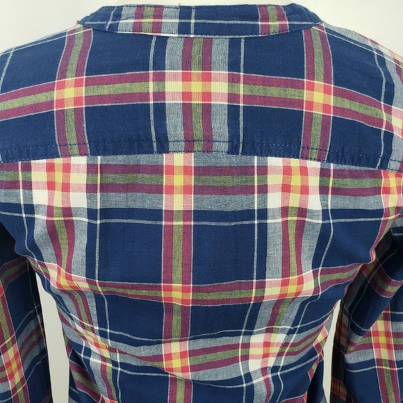 Hollister Top size XS Blue Plaid Long Sleeve - Picture 5 of 8